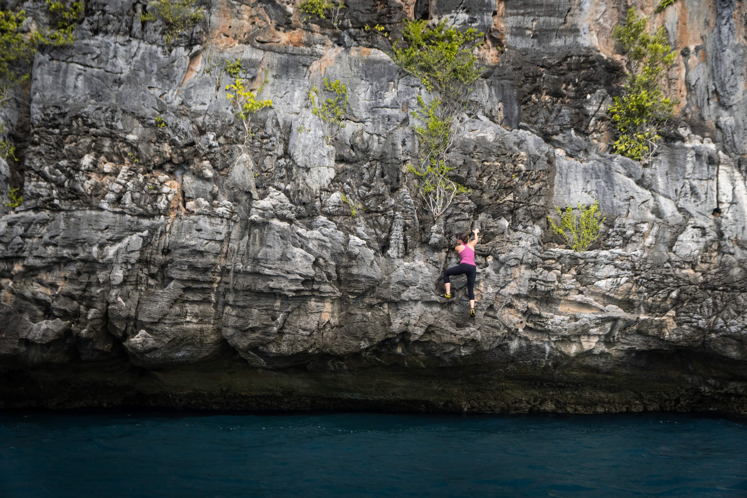 Deep water soloing