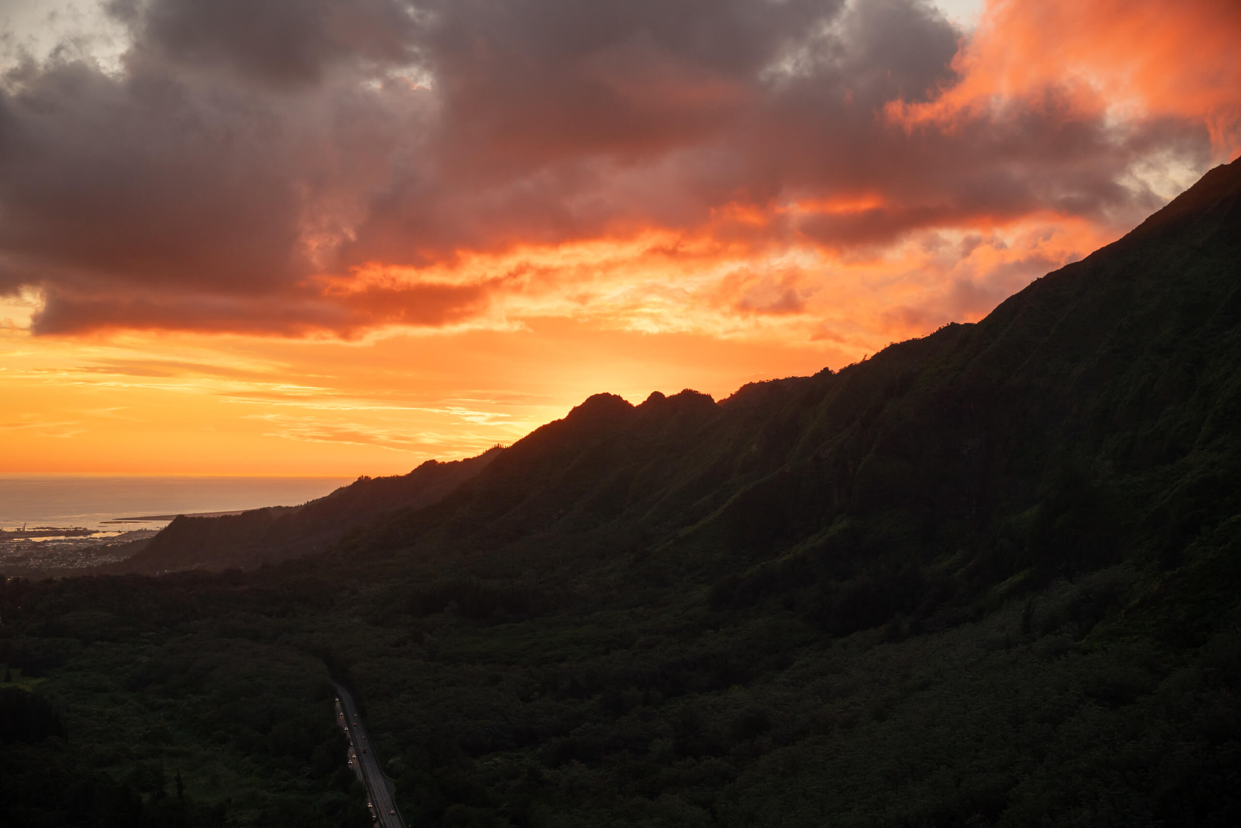 Sunset over the Koolaus