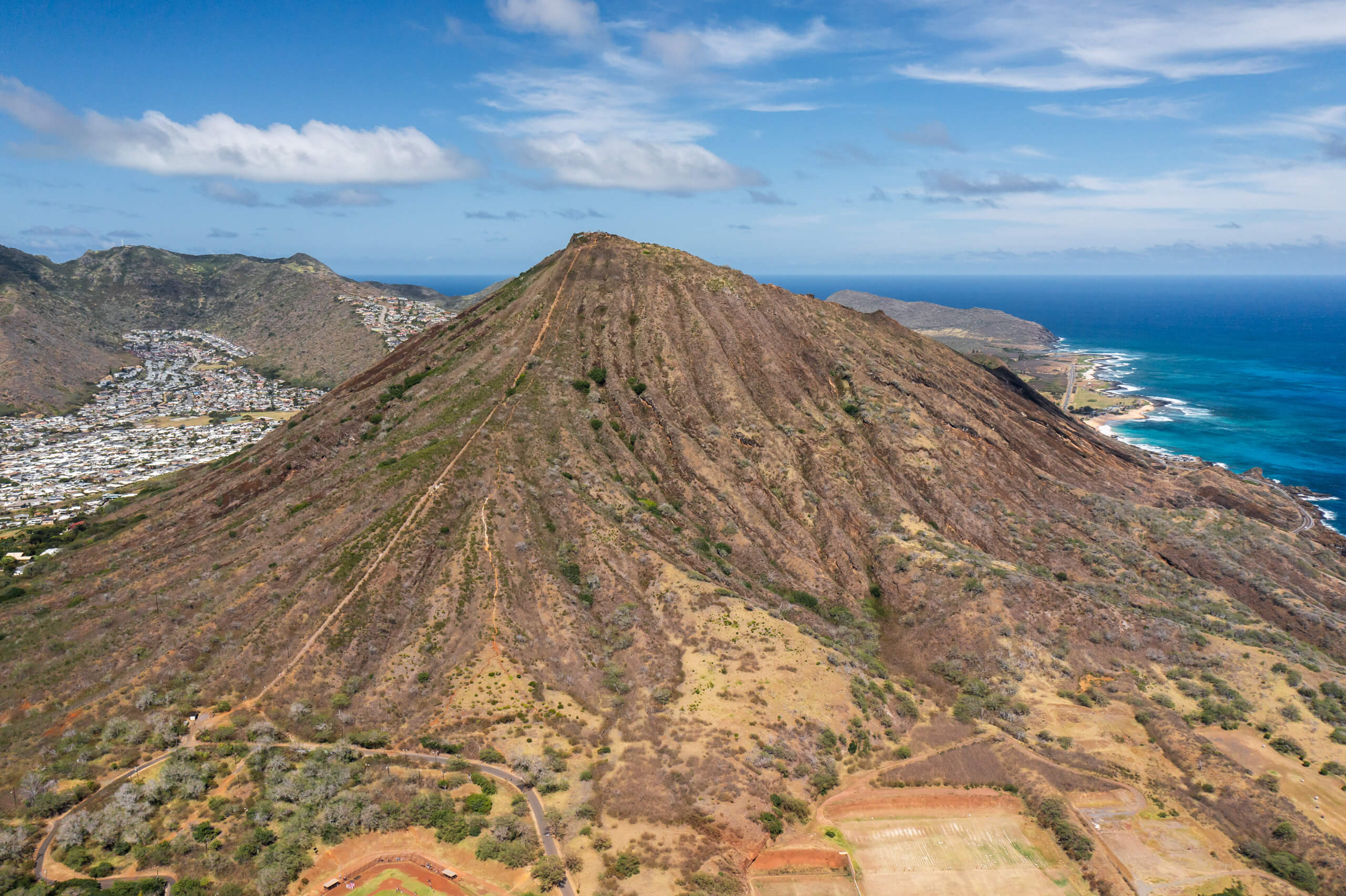 aerial view of Koko head stairs