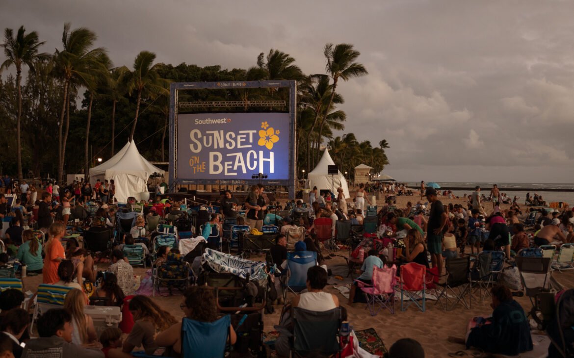 sunset on the beach free movie night